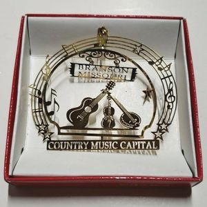 Branson Missouri 24k Gold Brass Tree Ornament Nation's Treasures Country music